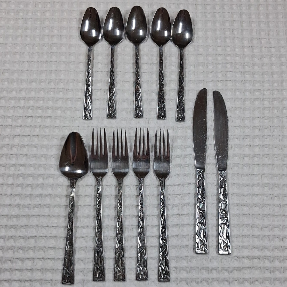 Vtg. MCM Towle SCC Cutlery Aquarius Cubist Replacement Set Of 12 Pcs.